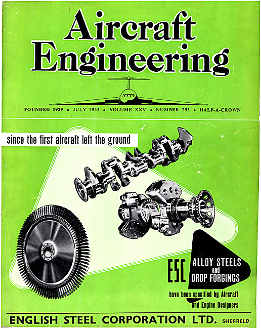 Aircraft Engineering Magazine Cover July 1953 - English Steel    