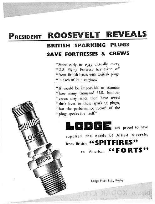 Lodge Aero Engine Spark Plugs                                    