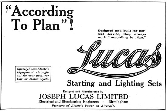 Lucas Electrical Equipment - 1918                                