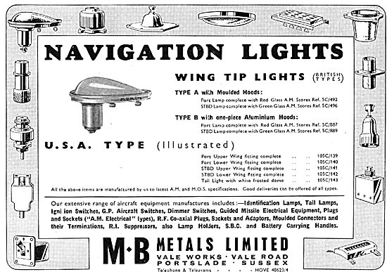 M.B.Metals - Navigation Lights                                   