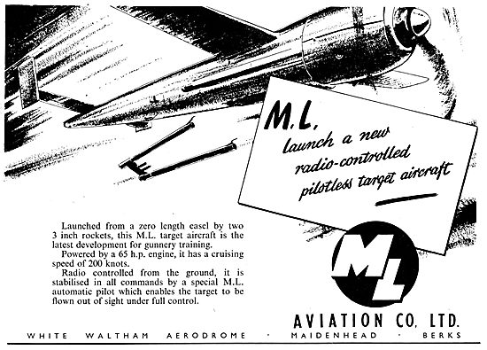M.L. Aviation Pilotless Target  Aircraft                         