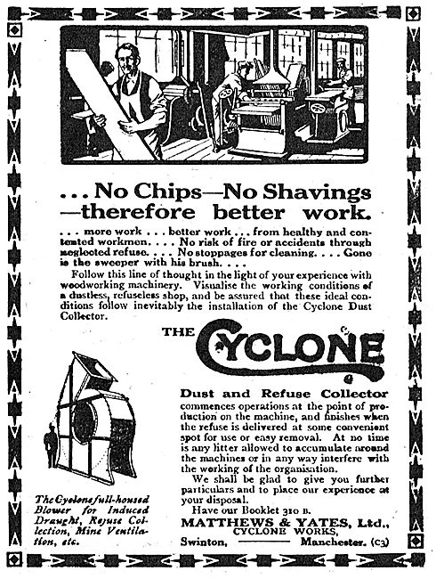 Matthews & Yates - Cyclone Factory Ventilation Blower. 1918      