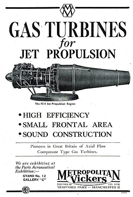 Metrovick Gas Turbines For Jet Propulsion                        