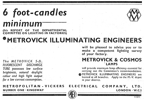 Metrovick & Cosmos Lamps Metrovik Illuminating Engineers         