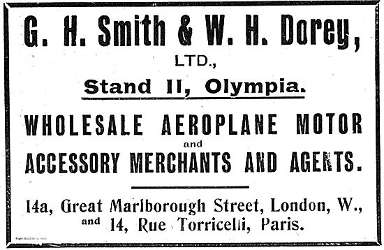 G.H.Smith & W.H.Dorey Wholesale Aeroplane Motor Merchants        