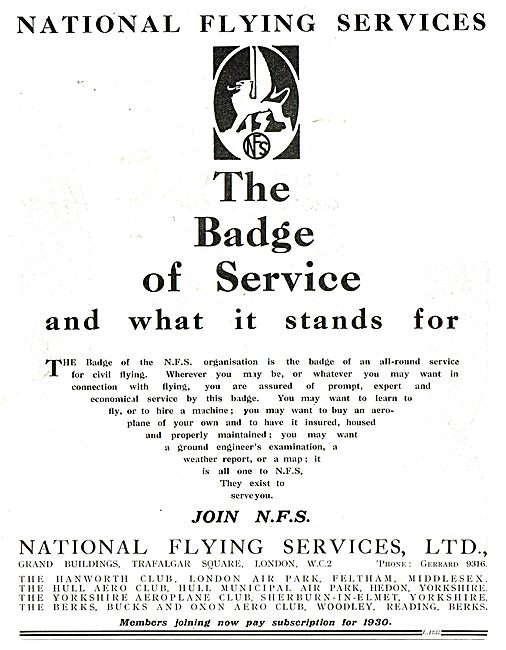 National Flying Services - The Badge Of Service                  
