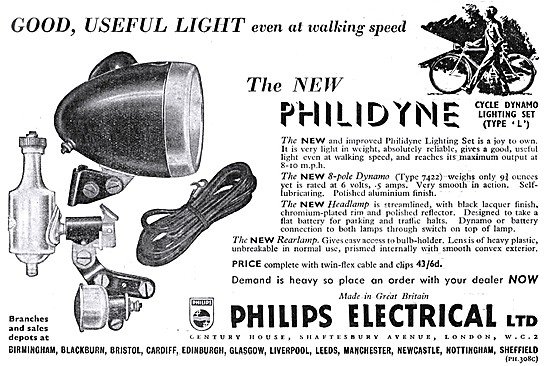 Philips Philidynde Dynamo Bicycle Lighting Set                   