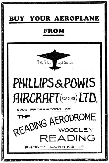 Phillips & Powis Aircraft Sales 1930                             
