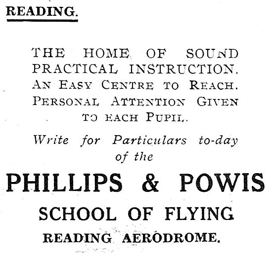 Phillips & Powis School Of Flying. Reading Aerodrome. 1931       