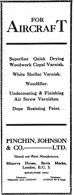 Pinchin, Johnson & Co. Copal Varnish For Aircraft                