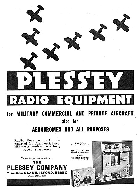 Plessey Radio Equipment For Aircraft & Aerodromes: Type AC44     