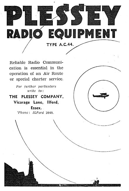 Plessey Type AC 44 Radio Equipment For Aircraft                  