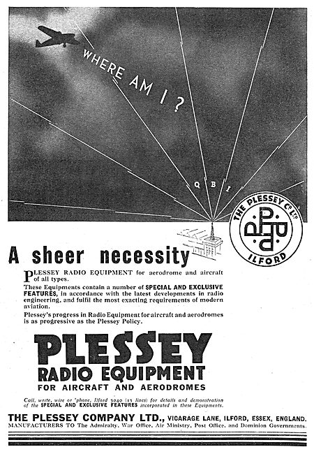 Plessey Radio Equipment For AircraftL QBI QBI                    