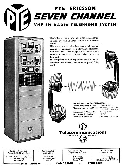 Pye Ericsson Seven Channel VHF FM Radio Telephone System         