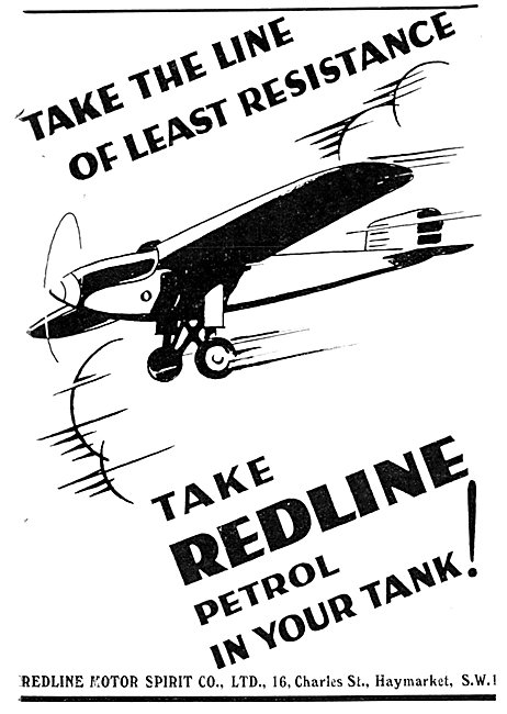 Redline Petrol For Aircraft 1930                                 