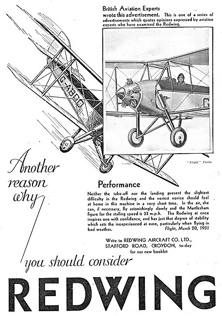 Redwing Aircraft Co Croydon                                      