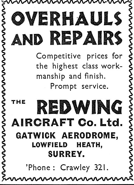 Redwing Aircraft Co Gatwick - Overhauls & Repairs                