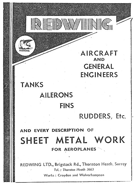 Redwing Aircraft & General Engineers Aicraft Sheet Metal Work    