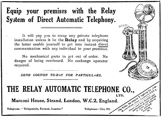 The Relay Automatic Telephone Co Ltd - Marconi 1919              
