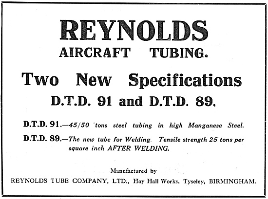 Reynolds Aircraft Tubing To DTD 91 & DTD 89                      