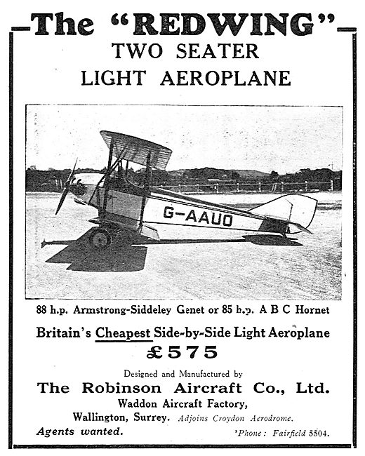 The Robinson Redwing - Britain's Cheapest Side-By-Side Aeroplane 