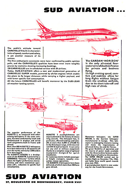 Sud Aviation Aircraft & Helicopters Models 1963                  