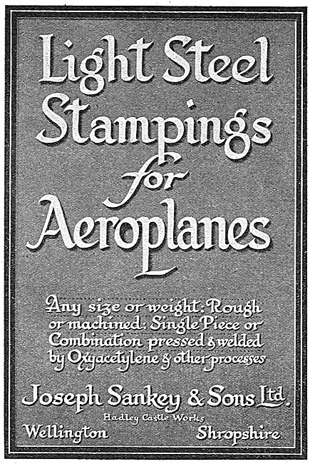 Sankey Light Steel Stampings For Aeroplanes                      