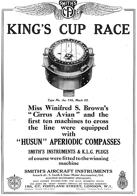 Winifred Brown Used A Smith's Compass On Avro Avian              
