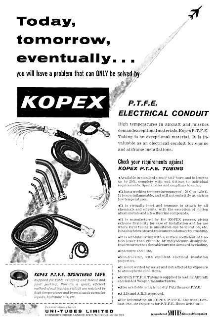 Smiths KOPEX PTFE Electrical Conduit. Uni-Tubes                  