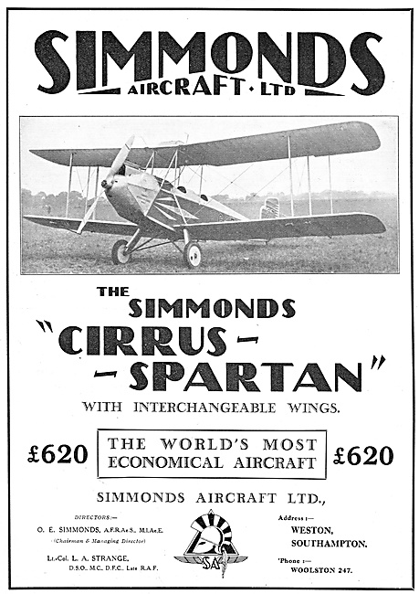 The Simmonds Cirrus Spartan With Interchangeable Wings           