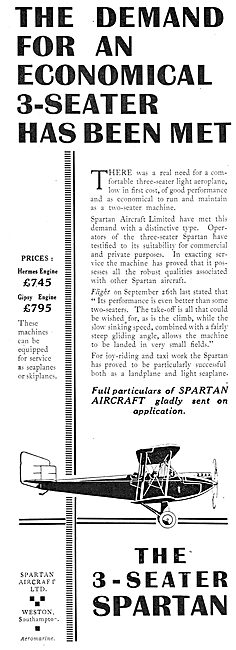 Simmonds Spartan Aircraft - Economy                              