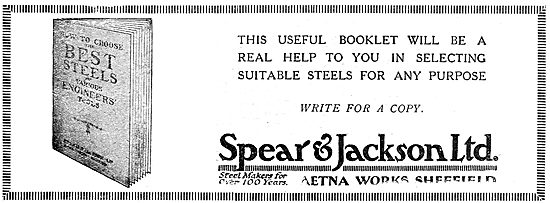 Spear & Jackson. Steelmakers. 1919 Advert                        