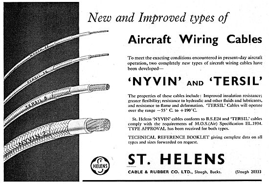 St Helens Aircraft Wiring Cables.                                