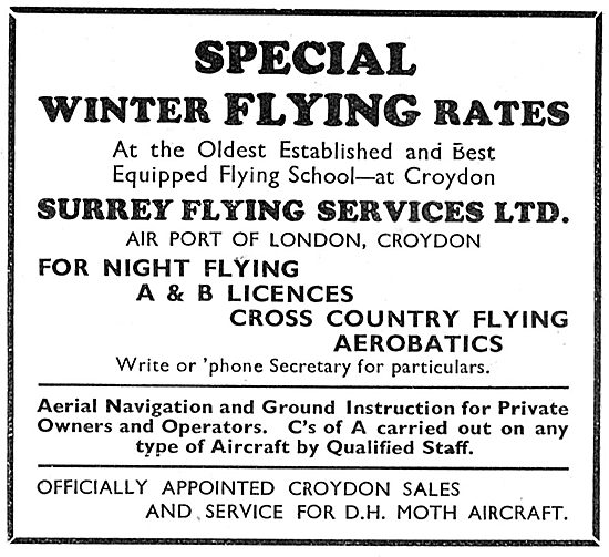Surrey Flying Services Croydon - Special Winter Flying Rates     