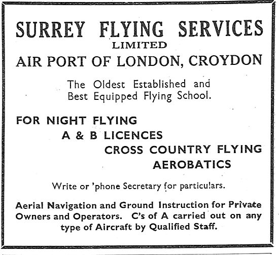 Surrey Flying Services - Night Flying & Aerobatics Training      