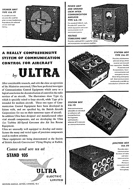 Ultra Electric Aircraft Communications Equipment 1947            
