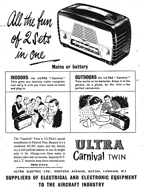 Ultra Carnival Twin Portable Radio 1951                          