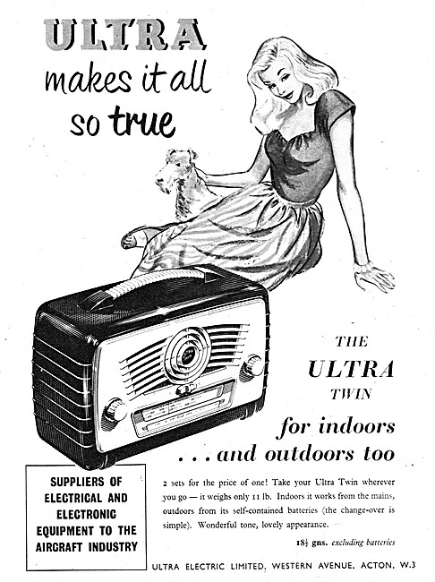 Ultra Twin Portable Domestic Radio 1952                          