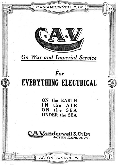 C.A.Vandervell - Electrical Parts & Accessories For Aircraft     