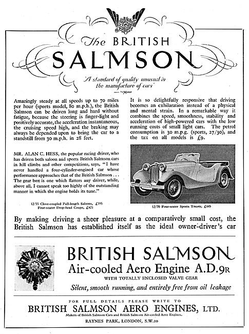British Salmson 12-70 Four Seater Sports Tourer                  