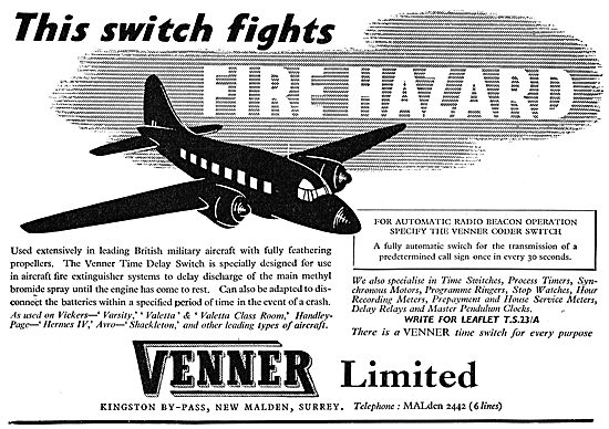 Venner TIme Delay Switch For Aircraft Fire Detection Systems     