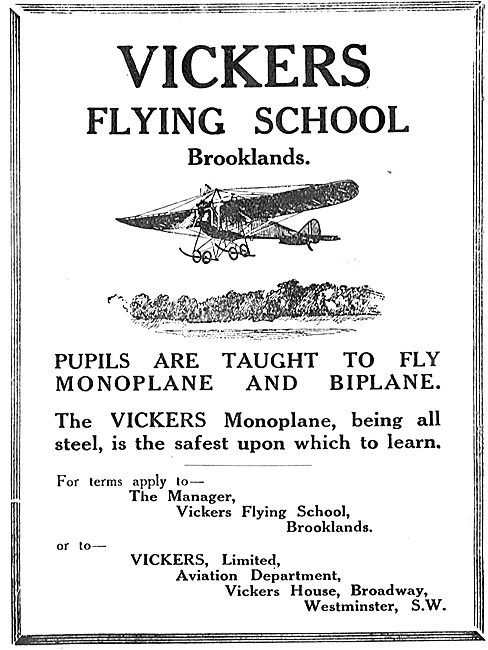 Vickers Flying School Brooklands - Safe Aircraft To Learn On     