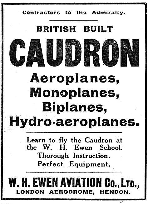 Learn To Fly At The Ewen School  British Built Caudron Aeroplanes