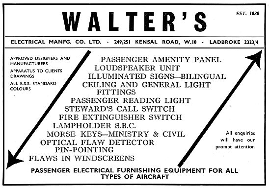 Walters Electrical Manfg - Aircraft Electrical Components        