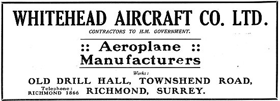 Whitehead Aircraft Co Ltd - Aeroplane Manufacturers              