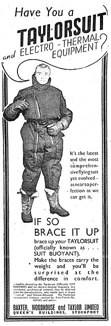 Windak.  Taylorsuit Electrically Heated Flying Clothing 1943     