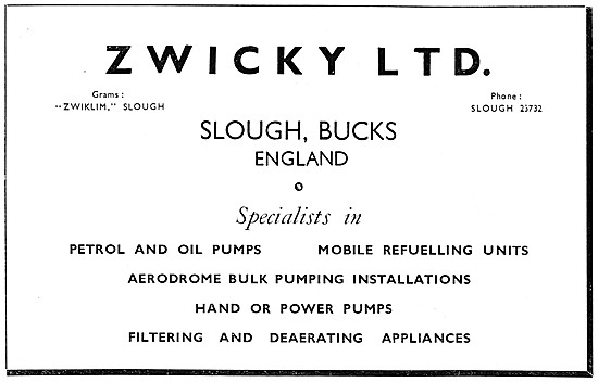 Zwicky Aircraft Fuelling Equipment                               